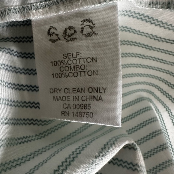 Sea New York Elegant White and Green Striped Lace Blouse - Picture 11 of 14